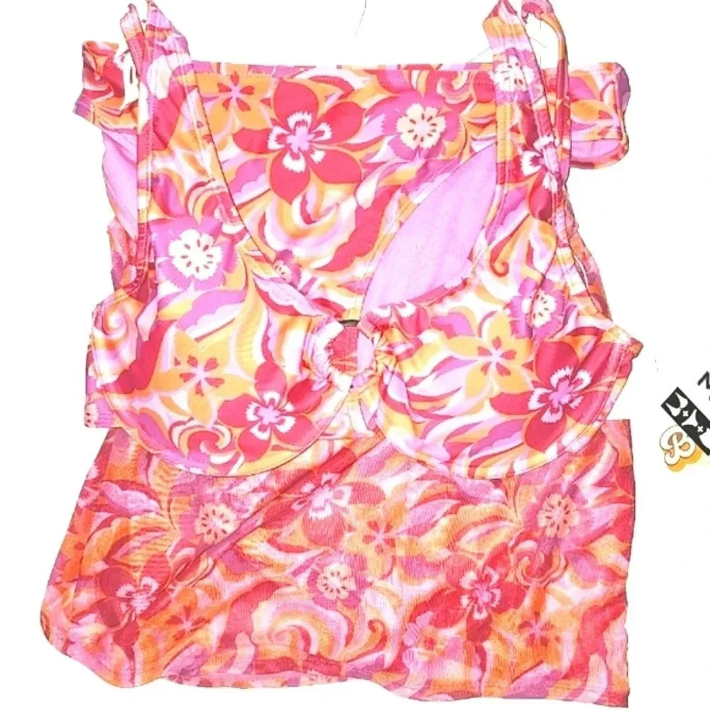 Tropical Floral 3 Piece Bikini Set